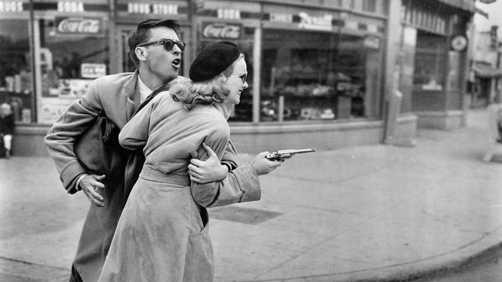 Film noir style Peggy Cummins in Gun Crazy